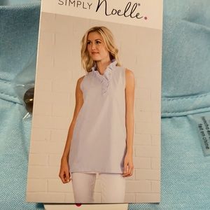 NWT Simply Noelle Sleeveless Blouse Sky Blue Top